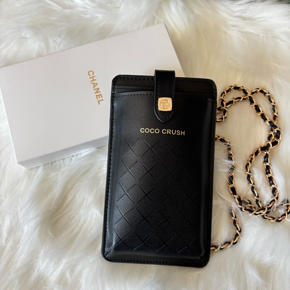 CHANEL COCO CRUSH VIP Novelty Smartphone Case Card Pocket BLACK NEW in box